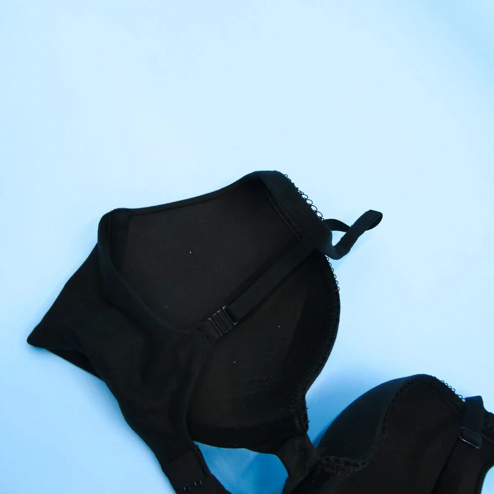 Victorias Secret Bra 32D Fringe Accent Bow Underwired Lined Black‎ 32 D New